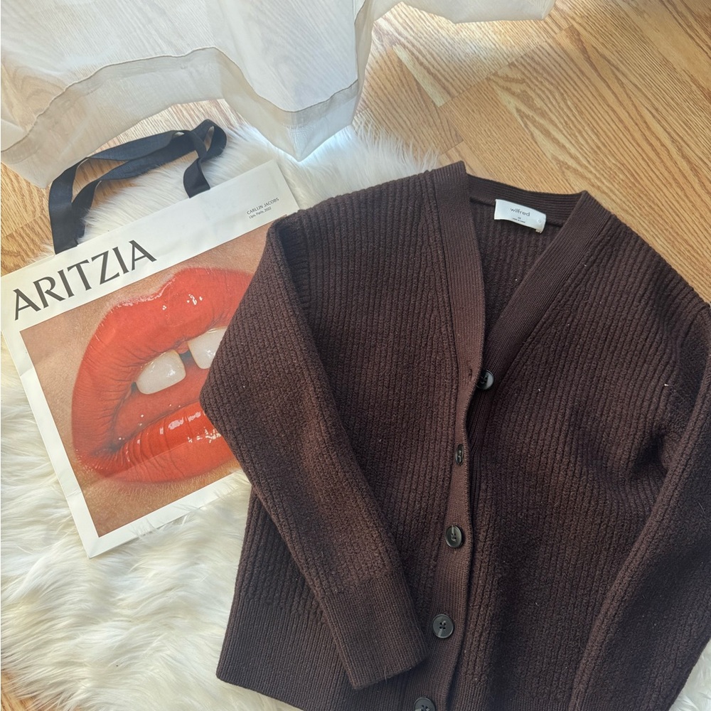 Aritzia Brown Cardigan Sweater